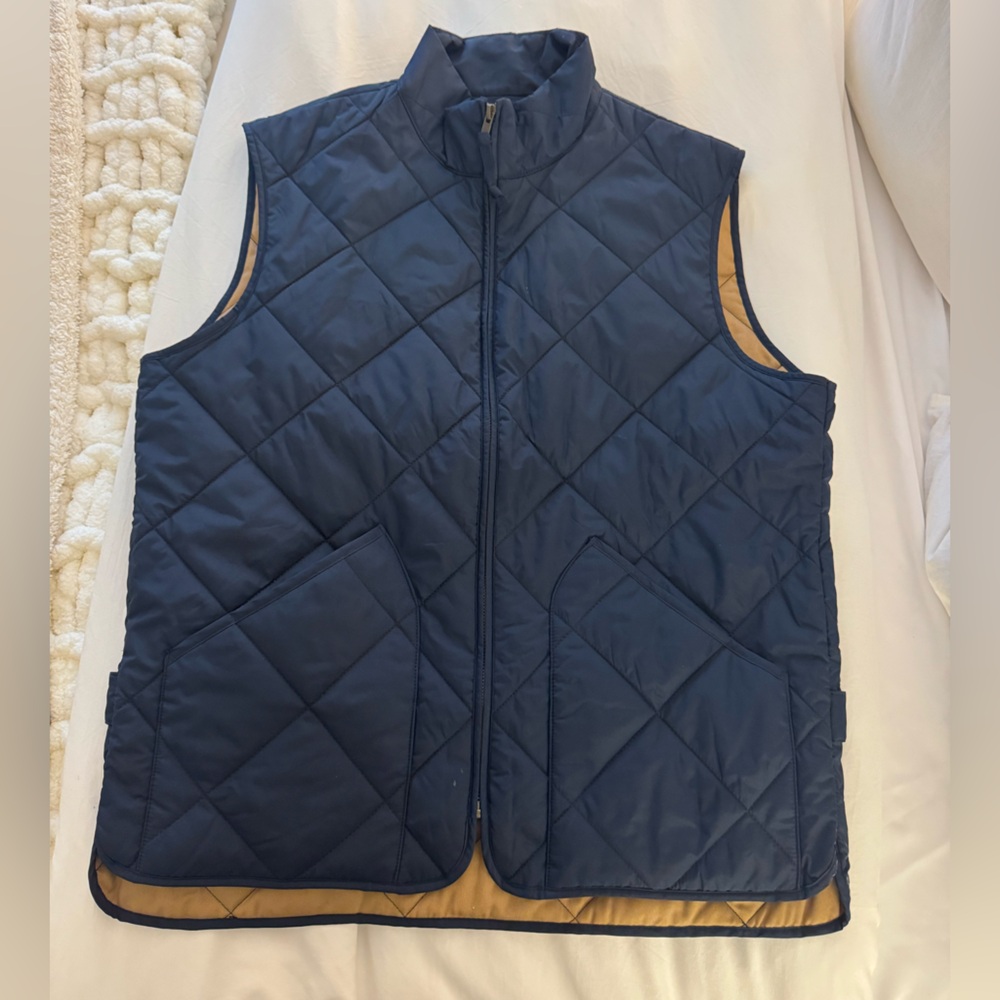 J Crew Men's Navy Quilted Vest